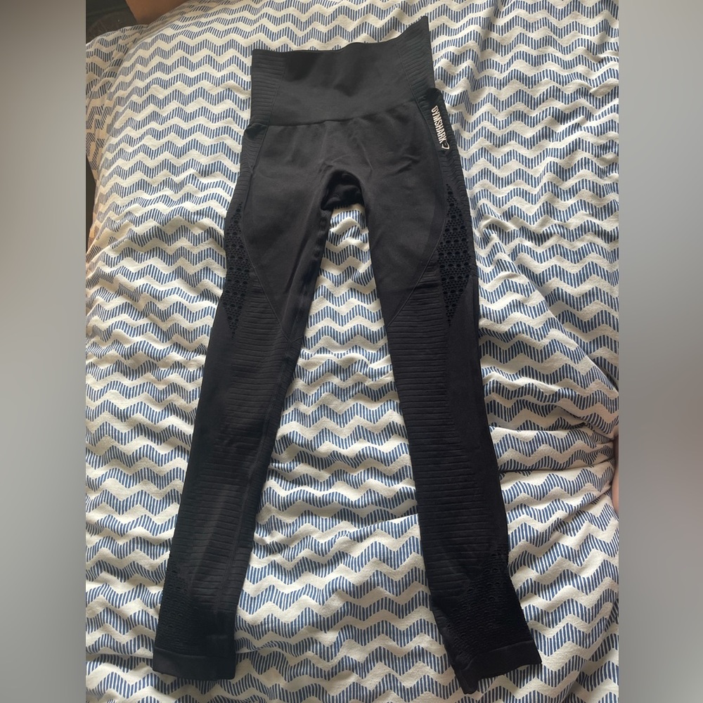 XS extra small gym, shark black legging 3/4 leg